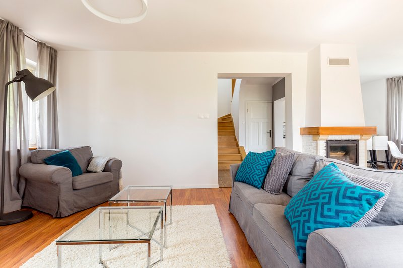 Sala amplia y acogedora de casa en venta en Puebla